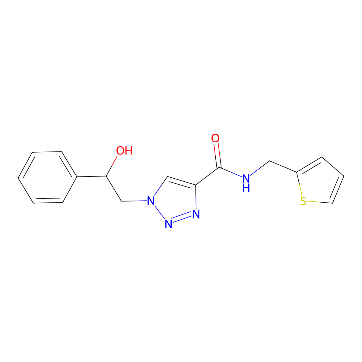 1-(2-hydroxy-2-phenylethyl)-N-(2-thienylmethyl)-1H-1,2,3-triazole-4-carboxamide molecular structure, CAS 1396677-90-9