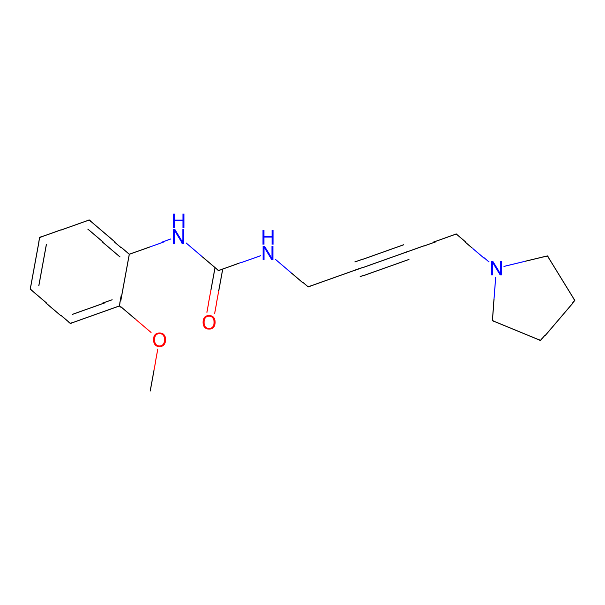 1-(2-Methoxyphenyl)-3-(4-(pyrrolidin-1-yl)but-2-yn-1-yl)urea molecular structure, CAS 1396677-99-8