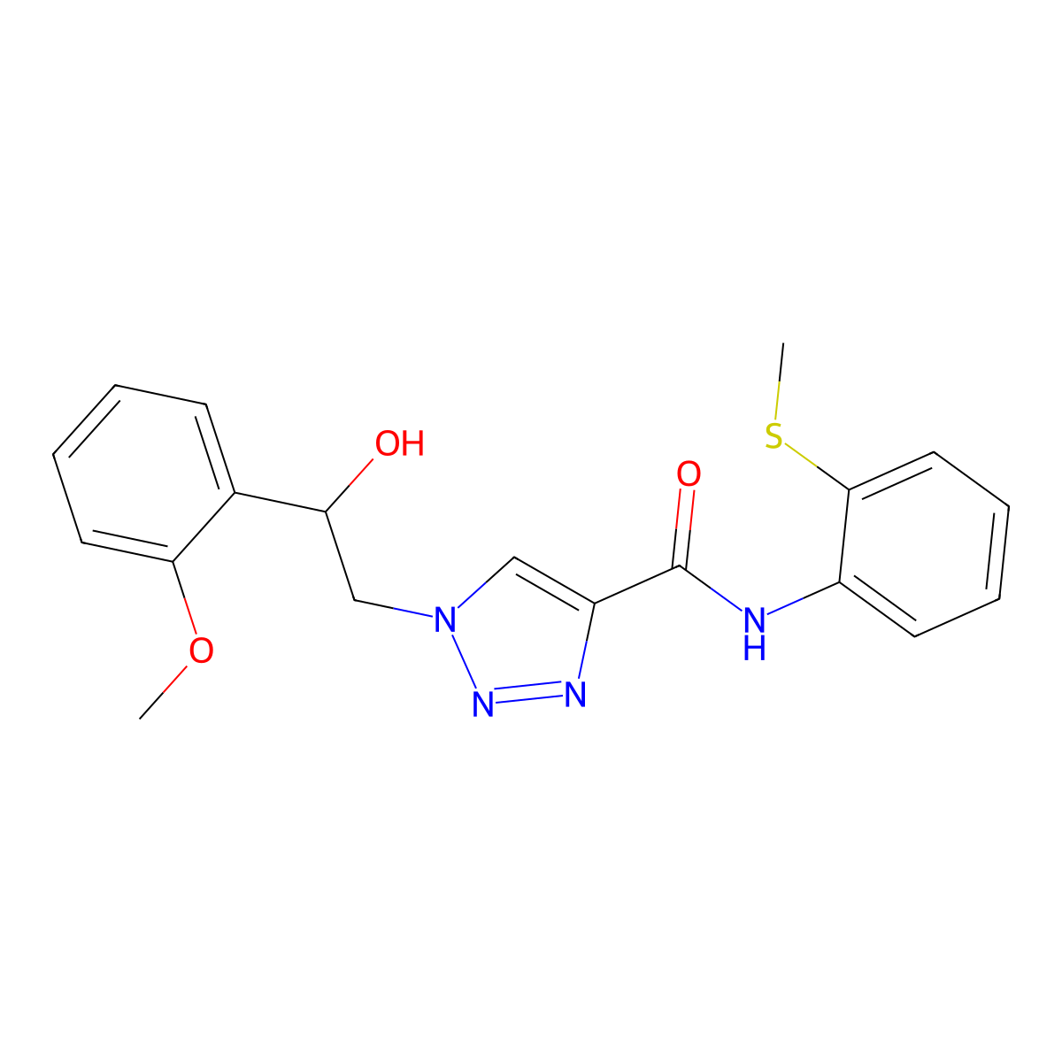 1-(2-hydroxy-2-(2-methoxyphenyl)ethyl)-N-(2-(methylthio)phenyl)-1H-1,2,3-triazole-4-carboxamide molecular structure, CAS 1396678-16-2