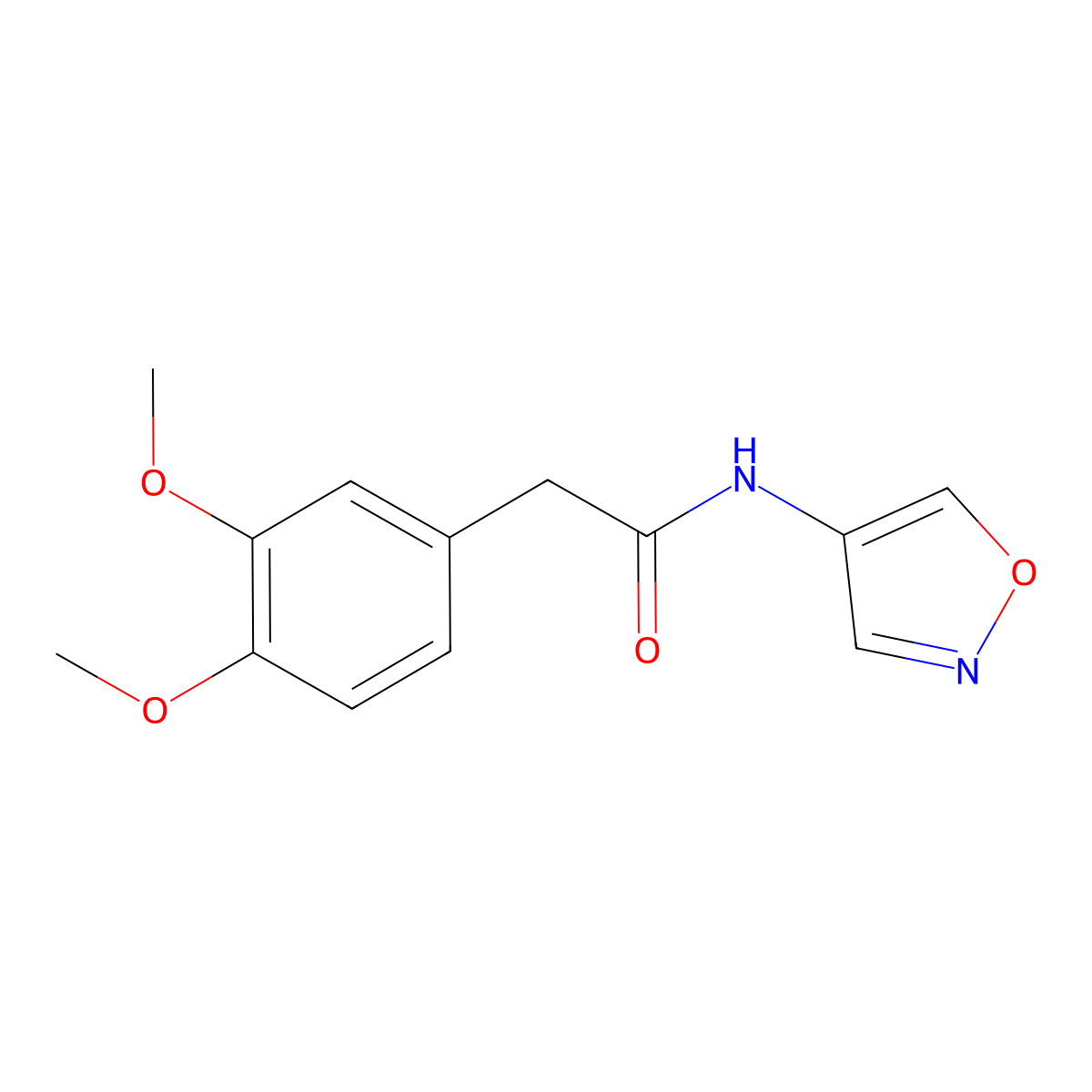 2-(3,4-dimethoxyphenyl)-N-(1,2-oxazol-4-yl)acetamide molecular structure, CAS 1396678-17-3