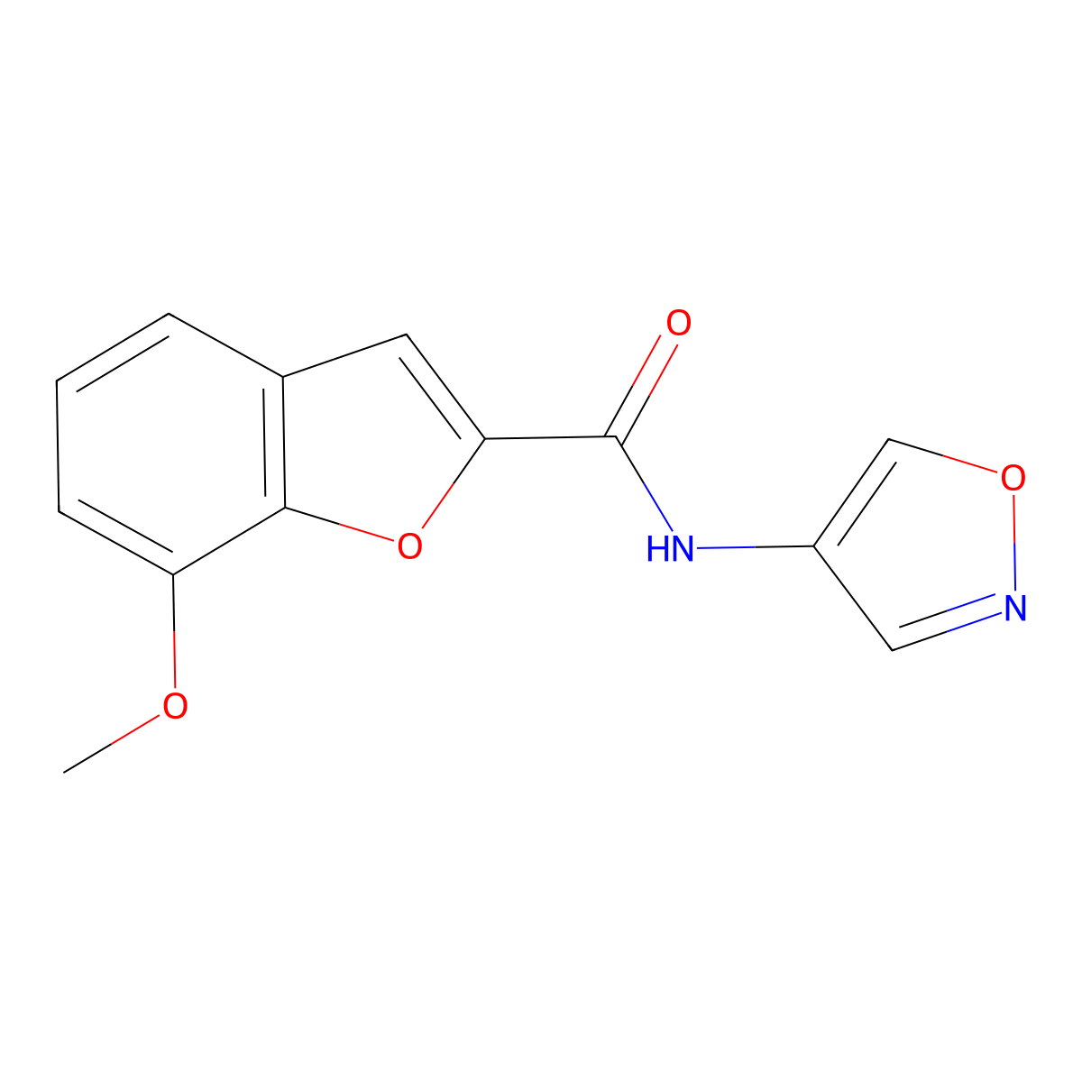 N-(isoxazol-4-yl)-7-methoxybenzofuran-2-carboxamide molecular structure, CAS 1396678-25-3