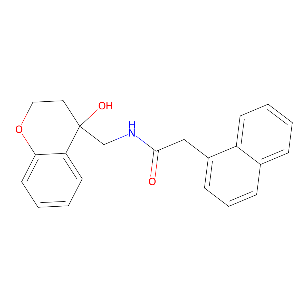 N-((4-hydroxychroman-4-yl)methyl)-2-(naphthalen-1-yl)acetamide molecular structure, CAS 1396678-27-5