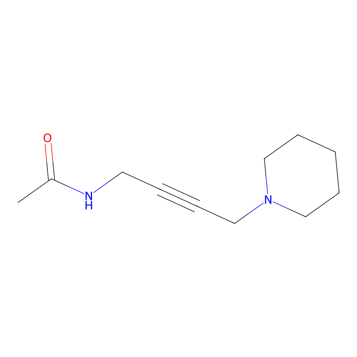 N-[4-(piperidin-1-yl)but-2-yn-1-yl]acetamide molecular structure, CAS 1396678-40-2