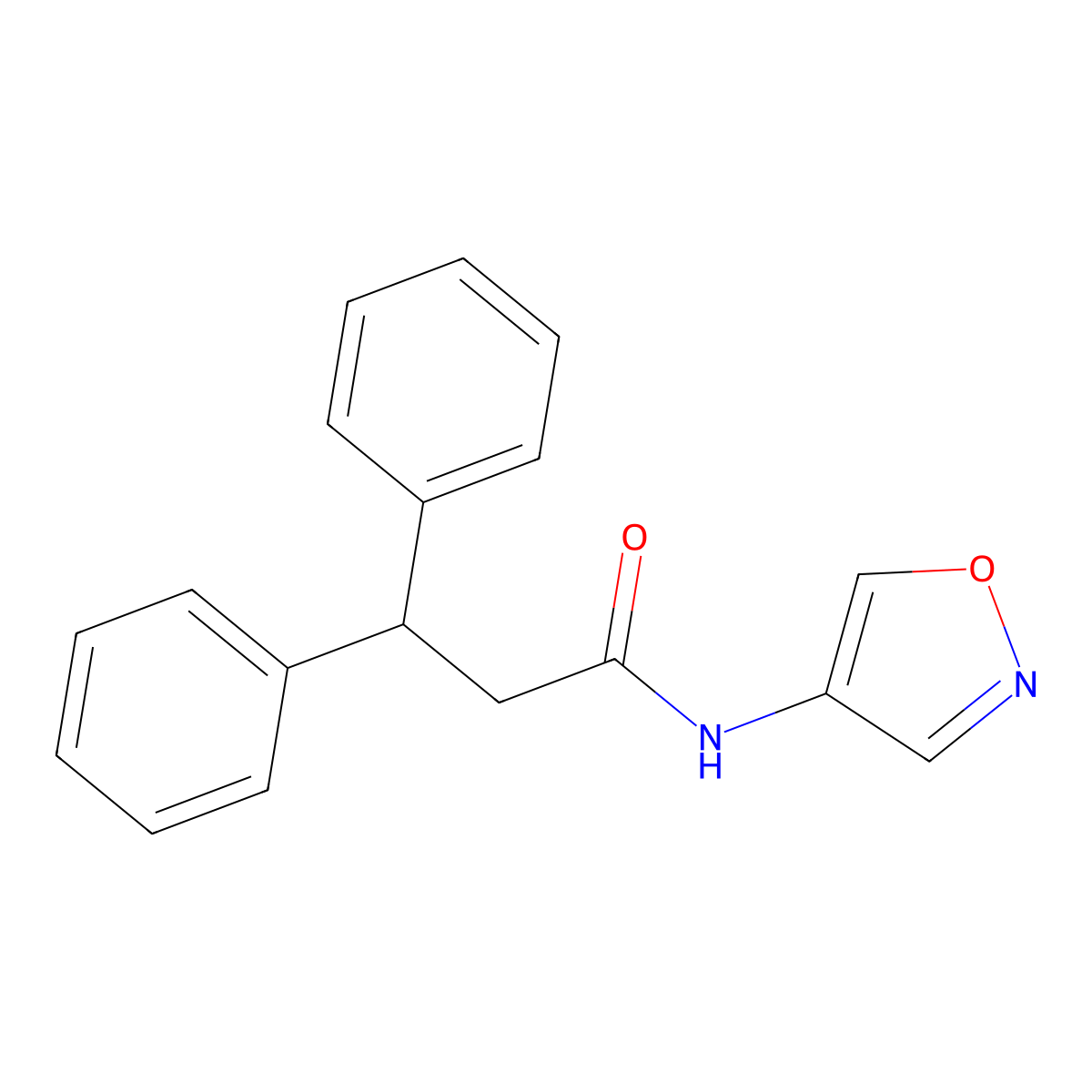 N-(isoxazol-4-yl)-3,3-diphenylpropanamide molecular structure, CAS 1396678-56-0