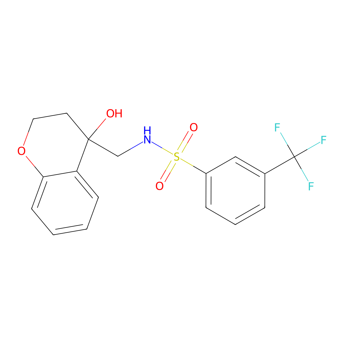 N-((4-hydroxychroman-4-yl)methyl)-3-(trifluoromethyl)benzenesulfonamide molecular structure, CAS 1396678-64-0