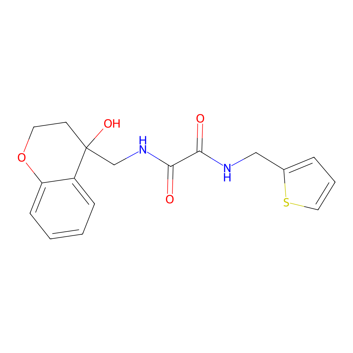 N1-((4-hydroxychroman-4-yl)methyl)-N2-(thiophen-2-ylmethyl)oxalamide molecular structure, CAS 1396678-81-1