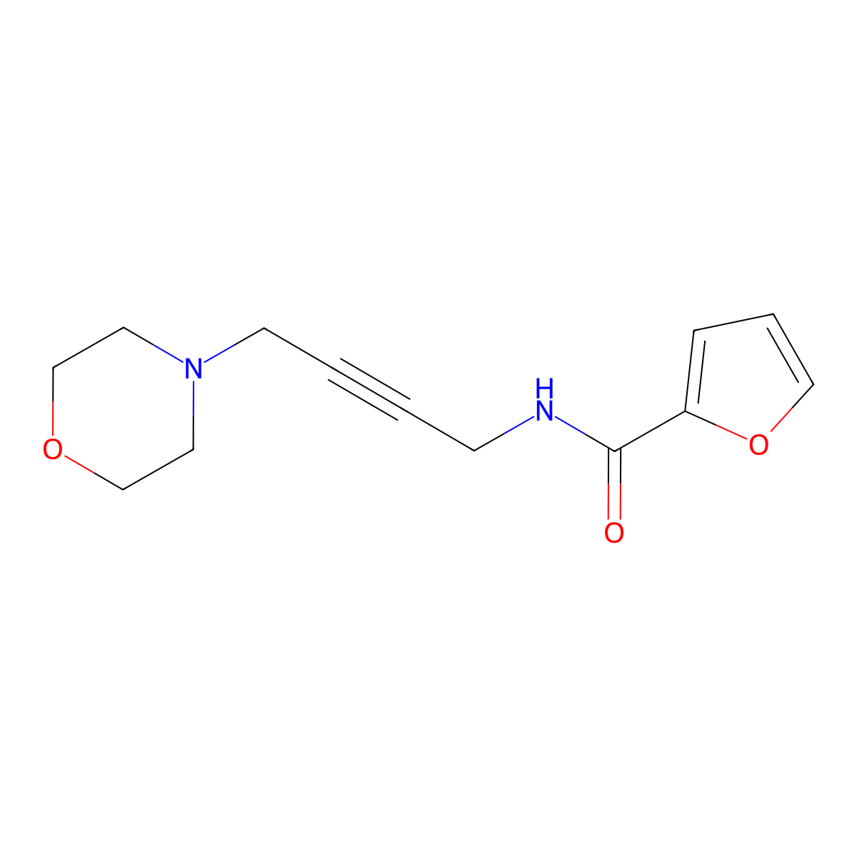 N-(4-morpholinobut-2-yn-1-yl)furan-2-carboxamide molecular structure, CAS 1396678-83-3