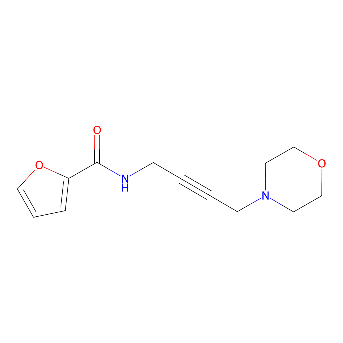 N-(4-morpholinobut-2-yn-1-yl)furan-2-carboxamide molecular structure, CAS 1396678-83-3