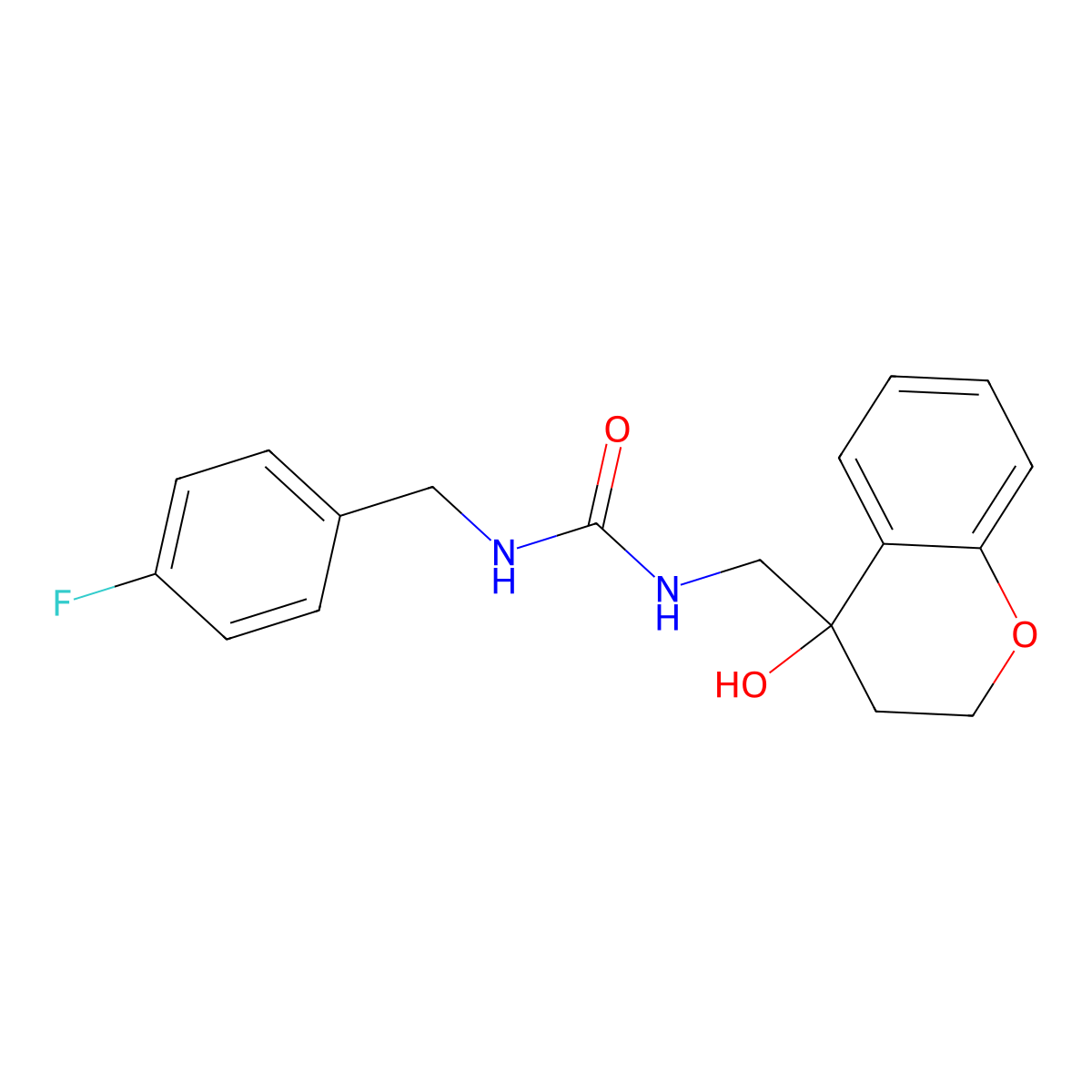 1-(4-Fluorobenzyl)-3-((4-hydroxychroman-4-yl)methyl)urea molecular structure, CAS 1396678-89-9