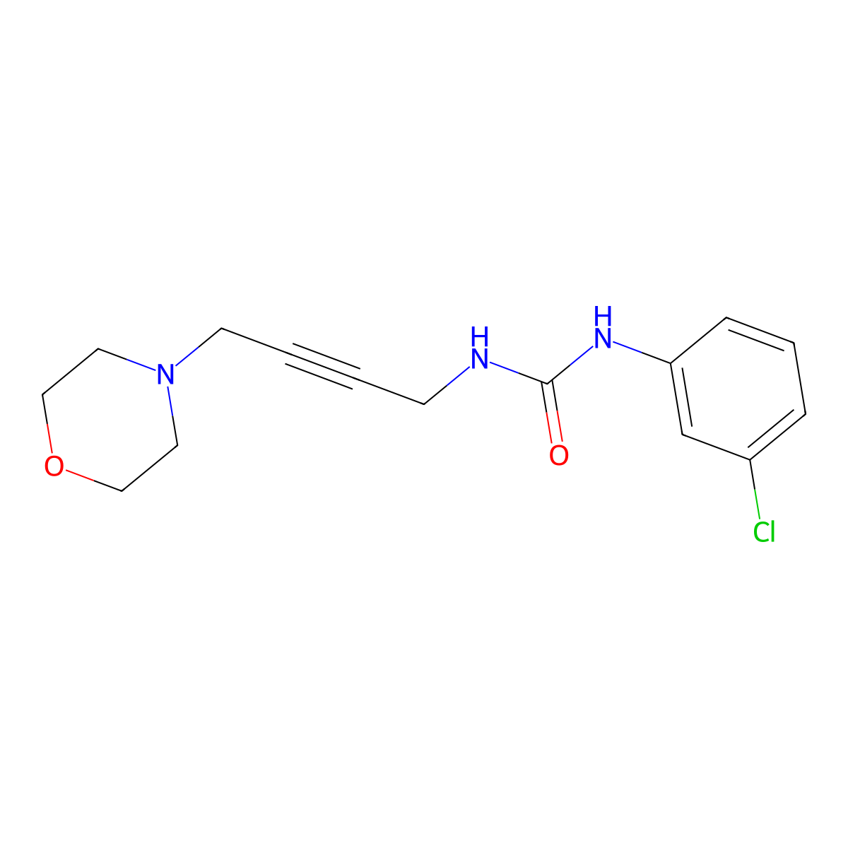 1-(3-Chlorophenyl)-3-(4-morpholinobut-2-yn-1-yl)urea molecular structure, CAS 1396679-04-1