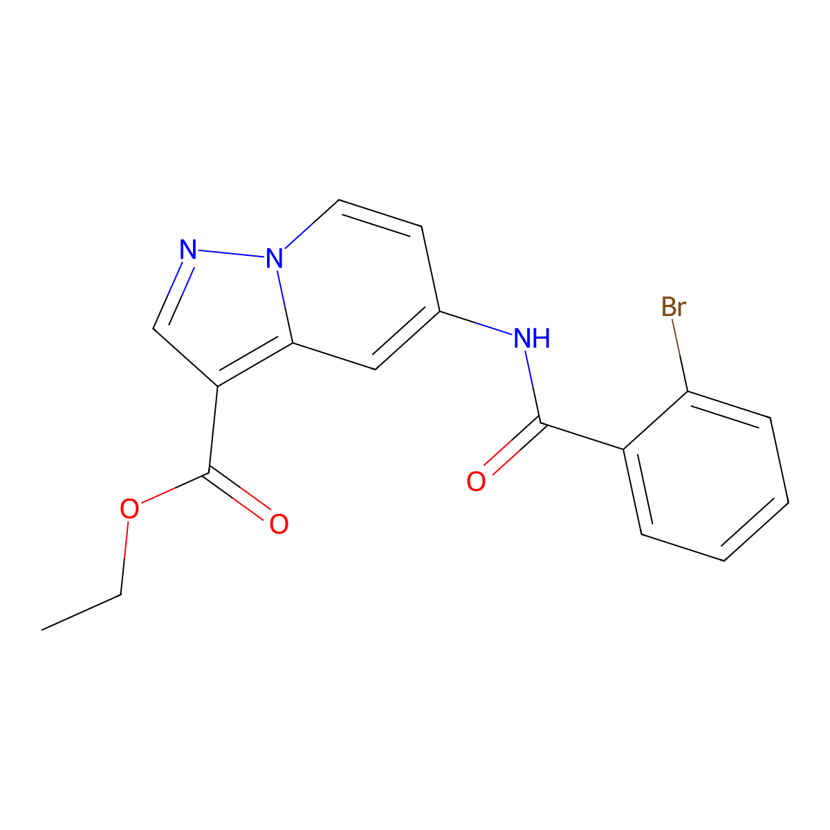 Ethyl 5-(2-bromobenzamido)pyrazolo[1,5-a]pyridine-3-carboxylate molecular structure, CAS 1396679-40-5