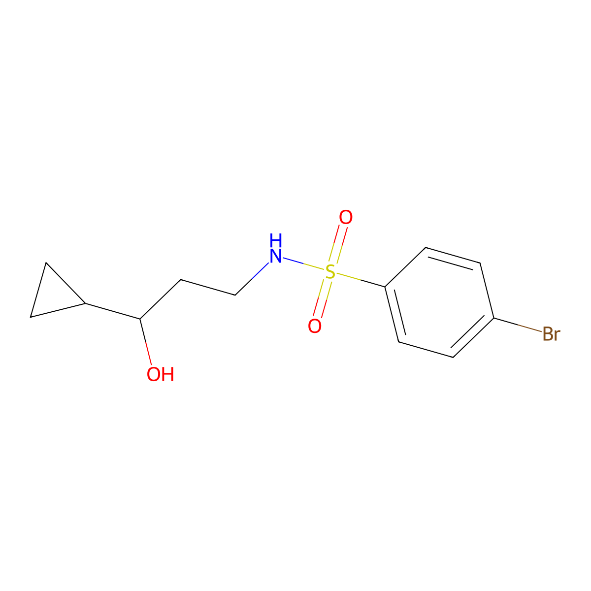 4-bromo-N-(3-cyclopropyl-3-hydroxypropyl)benzenesulfonamide molecular structure, CAS 1396679-47-2