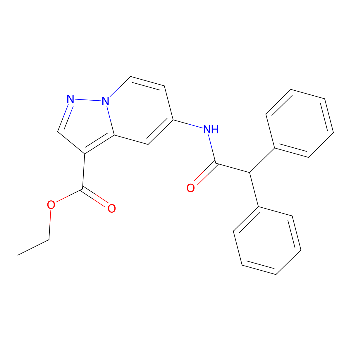 Ethyl 5-(2,2-diphenylacetamido)pyrazolo[1,5-a]pyridine-3-carboxylate molecular structure, CAS 1396679-63-2