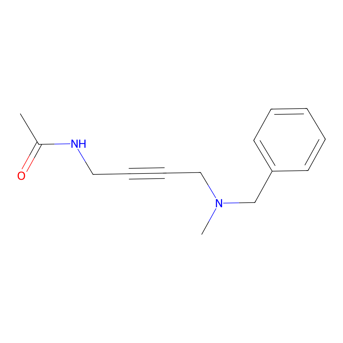N-(4-(benzyl(methyl)amino)but-2-yn-1-yl)acetamide molecular structure, CAS 1396679-70-1