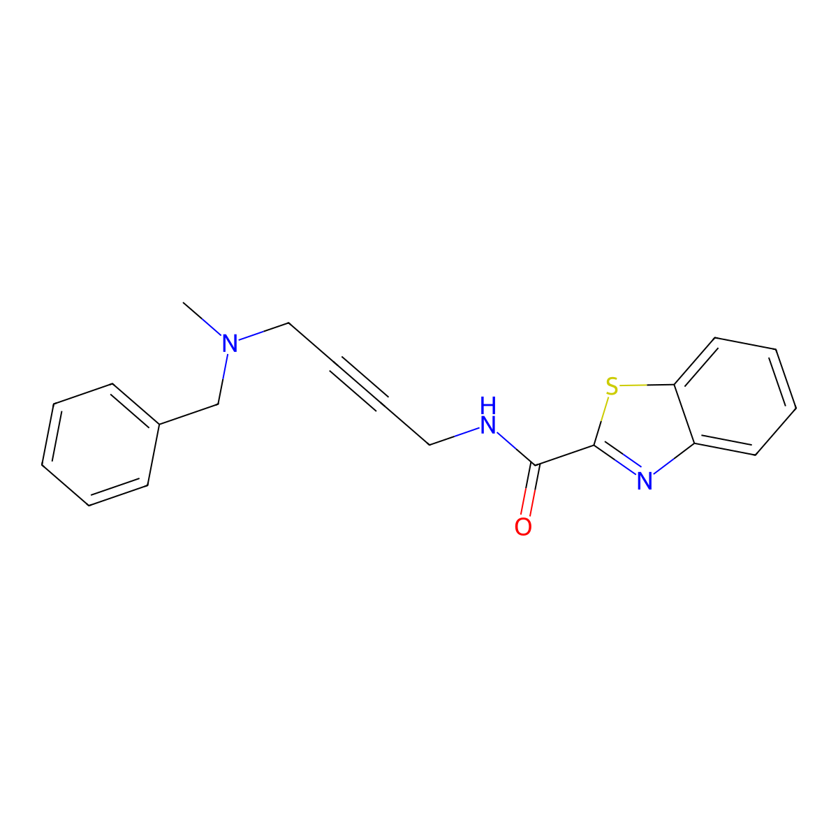 N-(4-(benzyl(methyl)amino)but-2-yn-1-yl)benzo[d]thiazole-2-carboxamide molecular structure, CAS 1396679-79-0