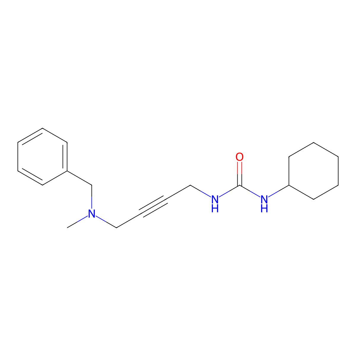 1-(4-(Benzyl(methyl)amino)but-2-yn-1-yl)-3-cyclohexylurea molecular structure, CAS 1396680-04-8