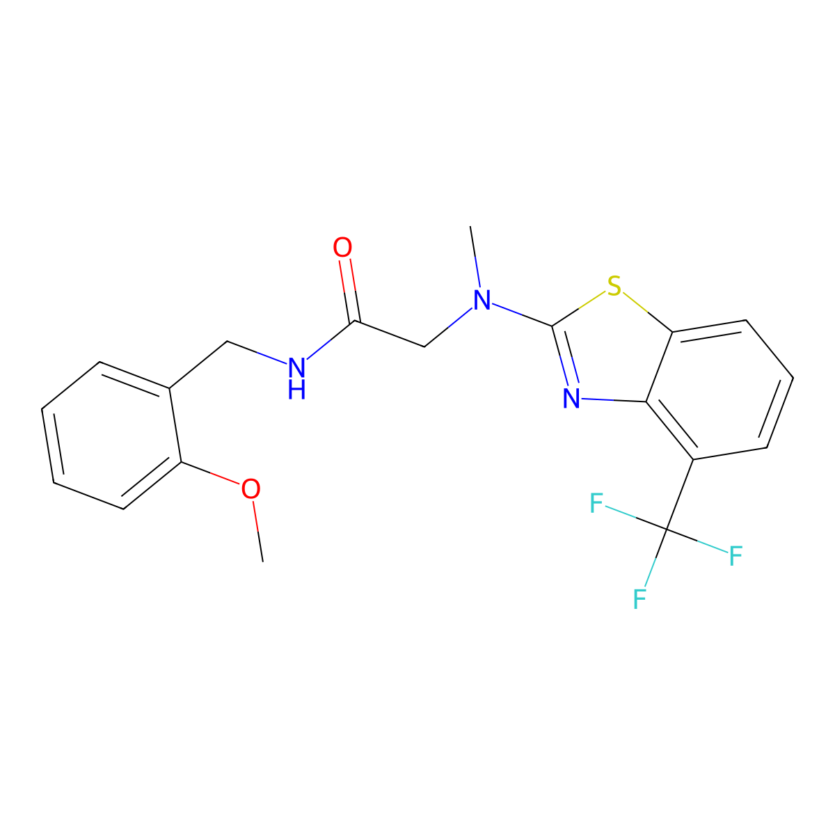 N-(2-methoxybenzyl)-2-(methyl(4-(trifluoromethyl)benzo[d]thiazol-2-yl)amino)acetamide molecular structure, CAS 1396680-22-0