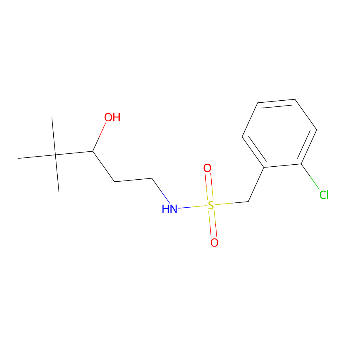 1-(2-chlorophenyl)-N-(3-hydroxy-4,4-dimethylpentyl)methanesulfonamide molecular structure, CAS 1396680-35-5