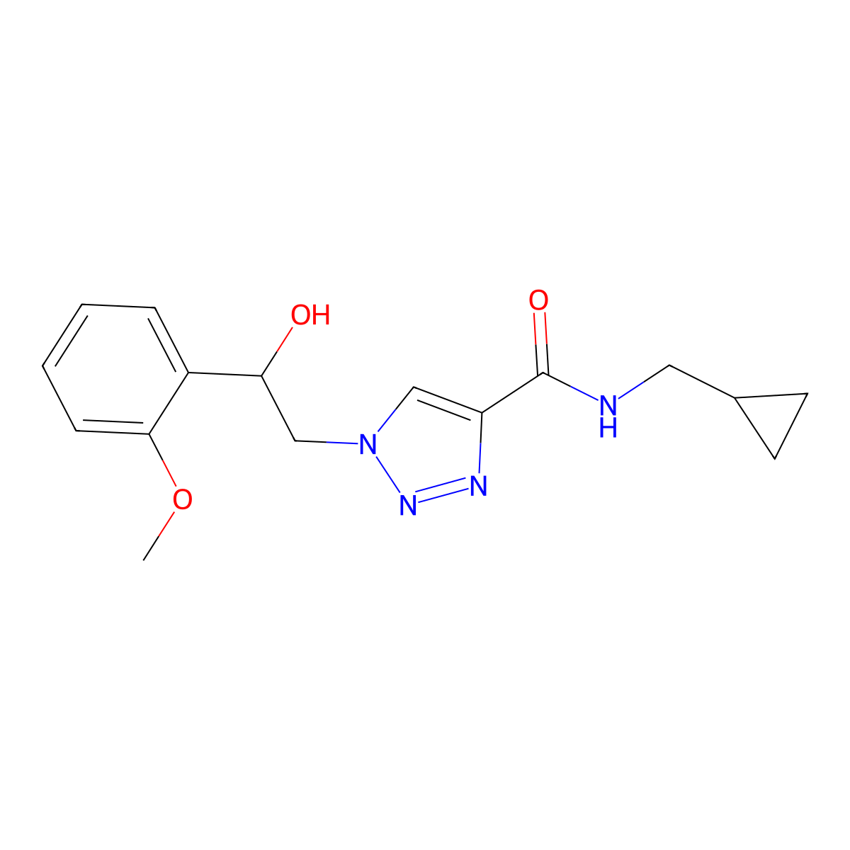 N-(cyclopropylmethyl)-1-[2-hydroxy-2-(2-methoxyphenyl)ethyl]-1H-1,2,3-triazole-4-carboxamide molecular structure, CAS 1396680-43-5