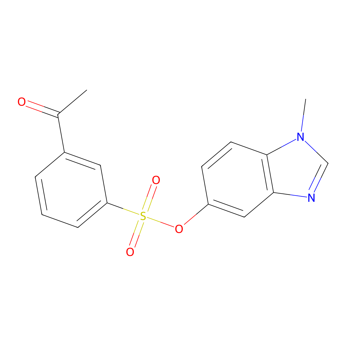 1-methyl-1H-benzo[d]imidazol-5-yl 3-acetylbenzenesulfonate molecular structure, CAS 1396680-44-6