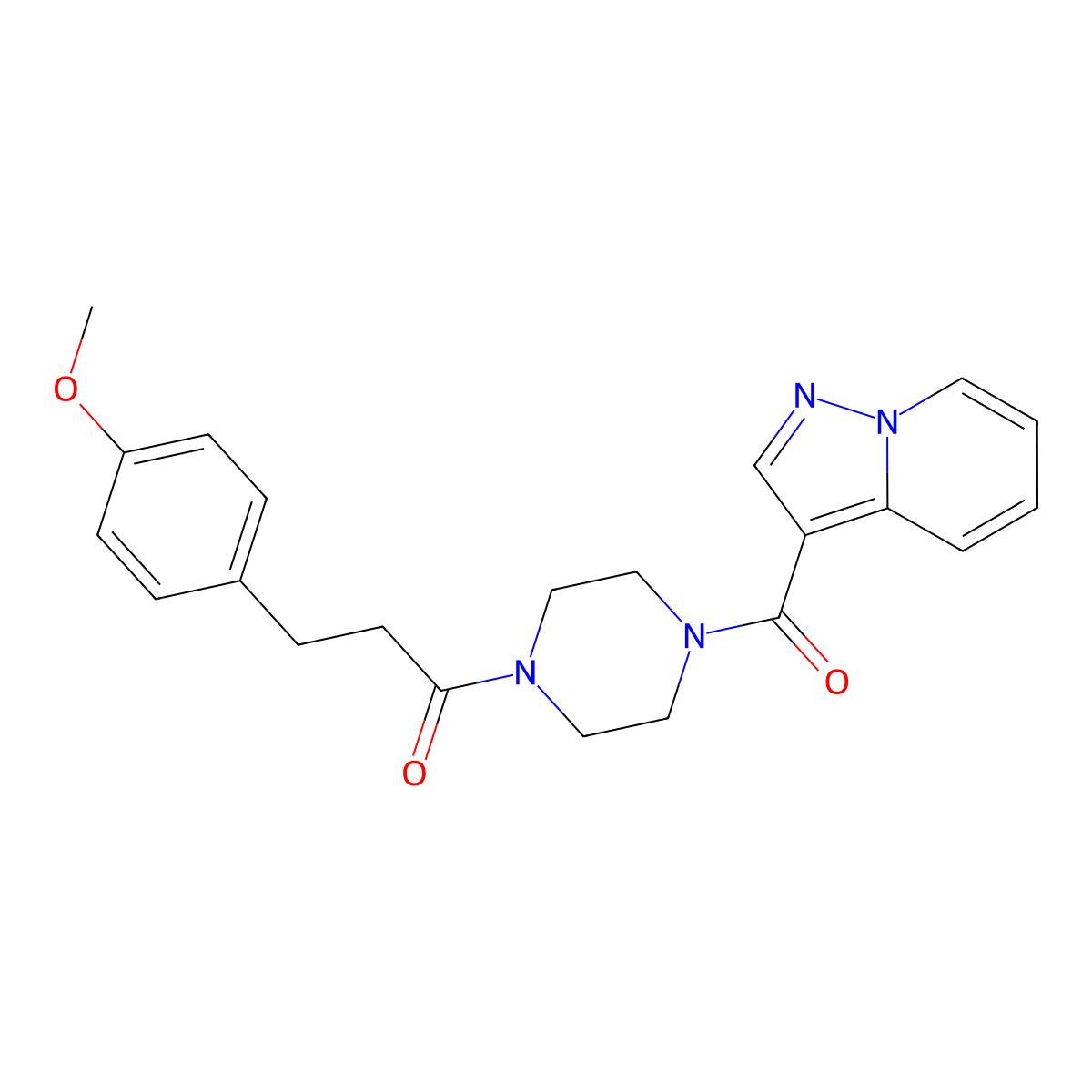 3-(4-Methoxyphenyl)-1-(4-{pyrazolo[1,5-a]pyridine-3-carbonyl}piperazin-1-yl)propan-1-one molecular structure, CAS 1396680-65-1
