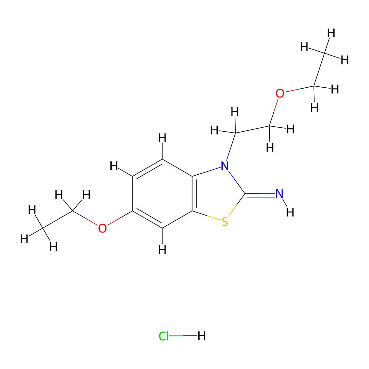 6-Ethoxy-3-(2-ethoxyethyl)-2,3-dihydro-1,3-benzothiazol-2-imine molecular structure, CAS 1396680-71-9