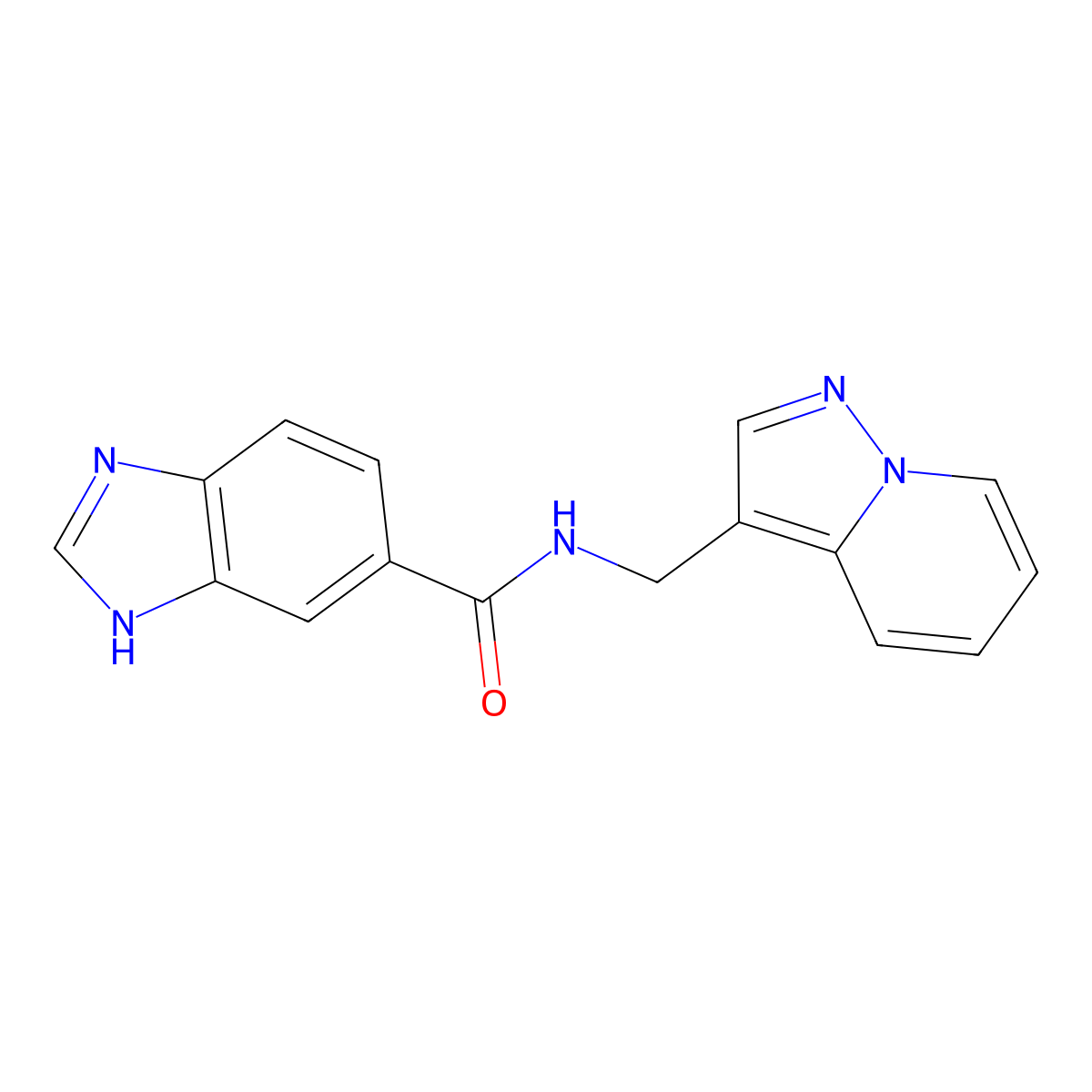 N-(pyrazolo[1,5-a]pyridin-3-ylmethyl)-1H-benzo[d]imidazole-5-carboxamide molecular structure, CAS 1396680-74-2