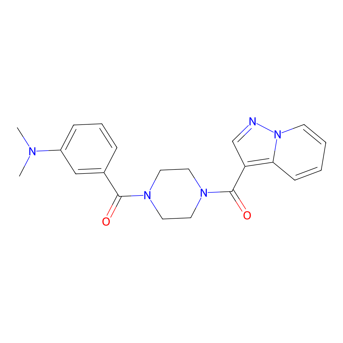 (4-(3-(Dimethylamino)benzoyl)piperazin-1-yl)(pyrazolo[1,5-a]pyridin-3-yl)methanone molecular structure, CAS 1396680-77-5