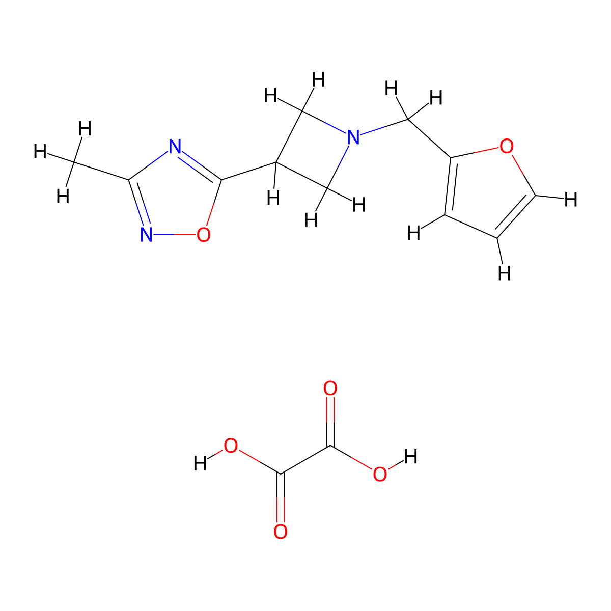 5-(1-(Furan-2-ylmethyl)azetidin-3-yl)-3-methyl-1,2,4-oxadiazole oxalate molecular structure, CAS 1396680-87-7