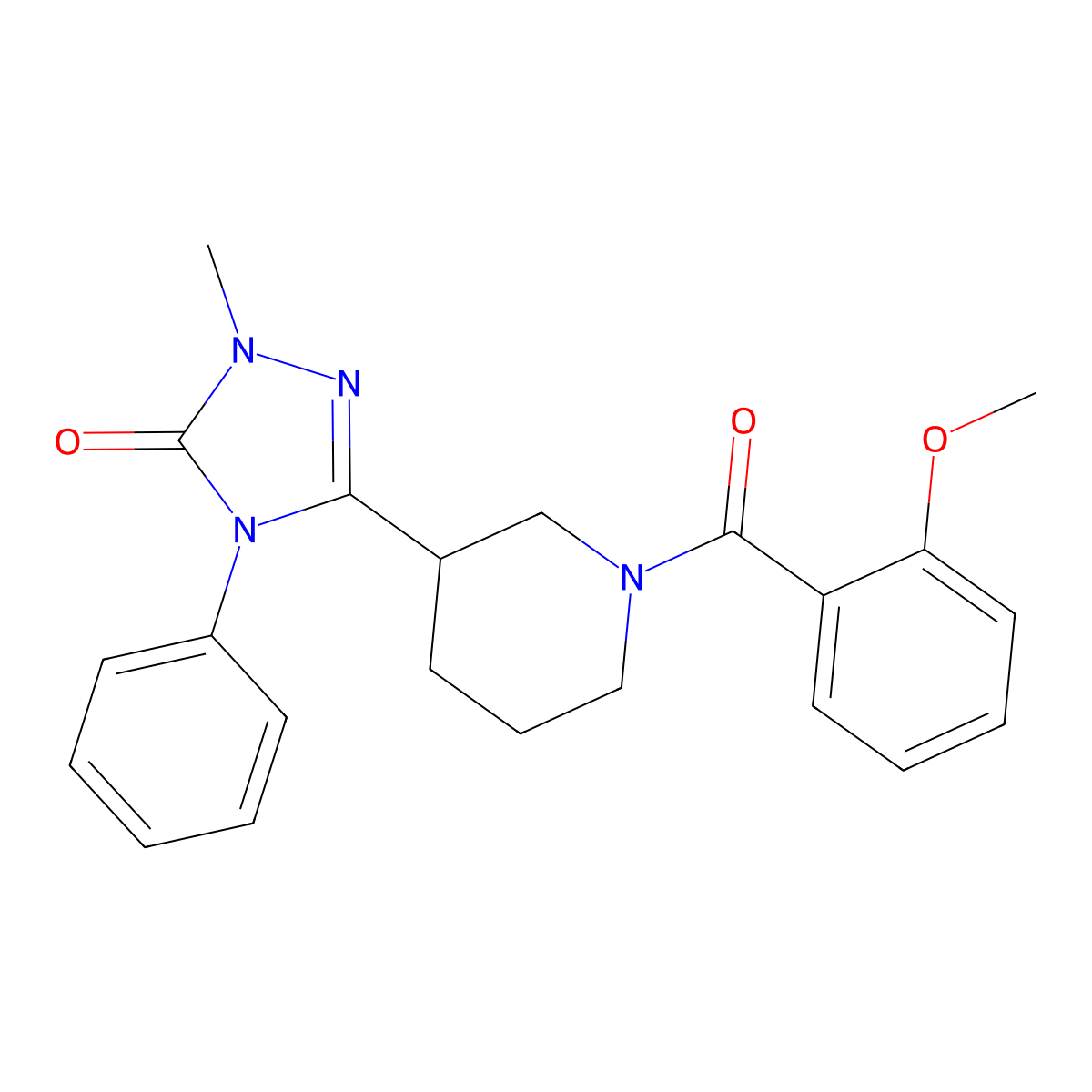 3-(1-(2-methoxybenzoyl)piperidin-3-yl)-1-methyl-4-phenyl-1H-1,2,4-triazol-5(4H)-one molecular structure, CAS 1396680-91-3