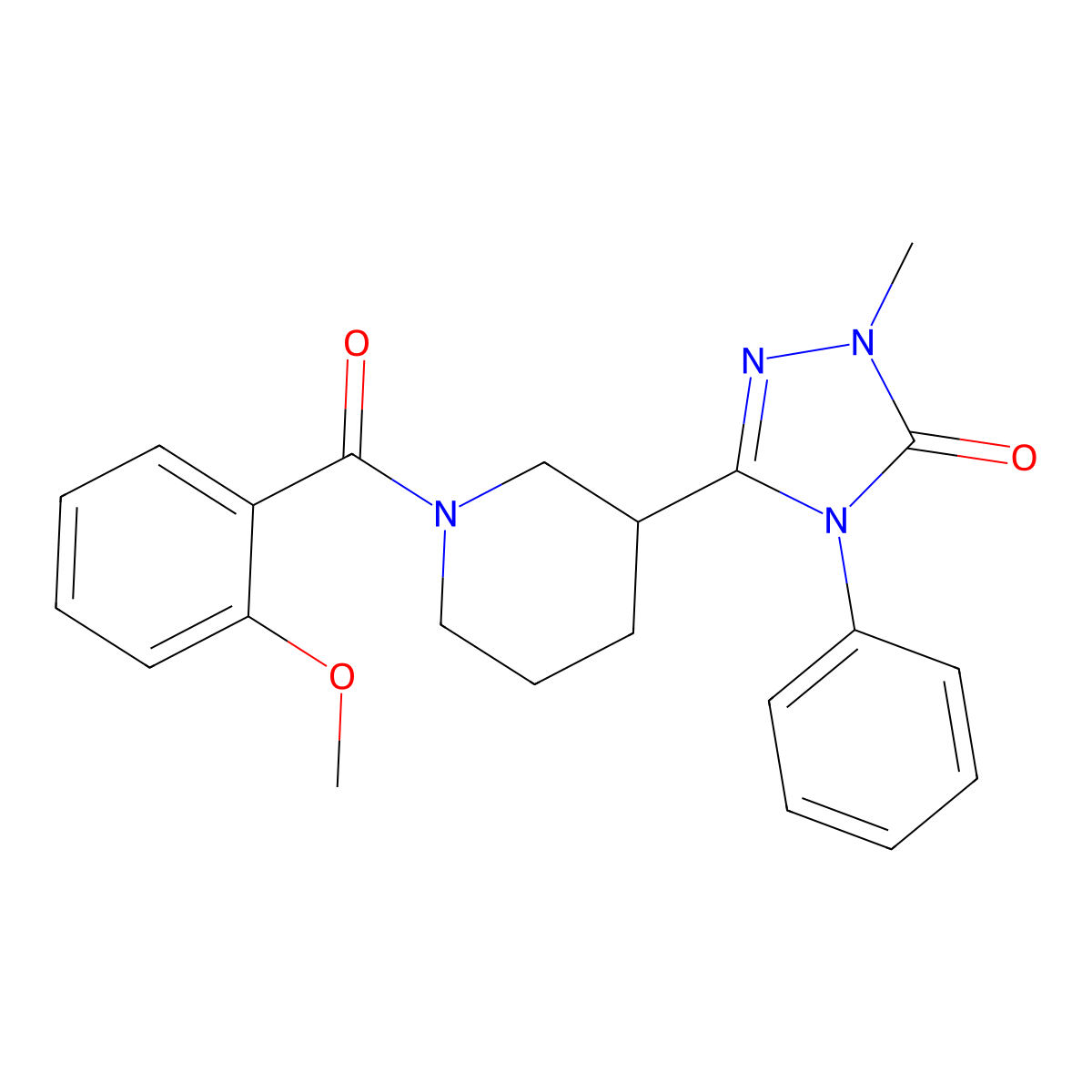 3-(1-(2-methoxybenzoyl)piperidin-3-yl)-1-methyl-4-phenyl-1H-1,2,4-triazol-5(4H)-one molecular structure, CAS 1396680-91-3