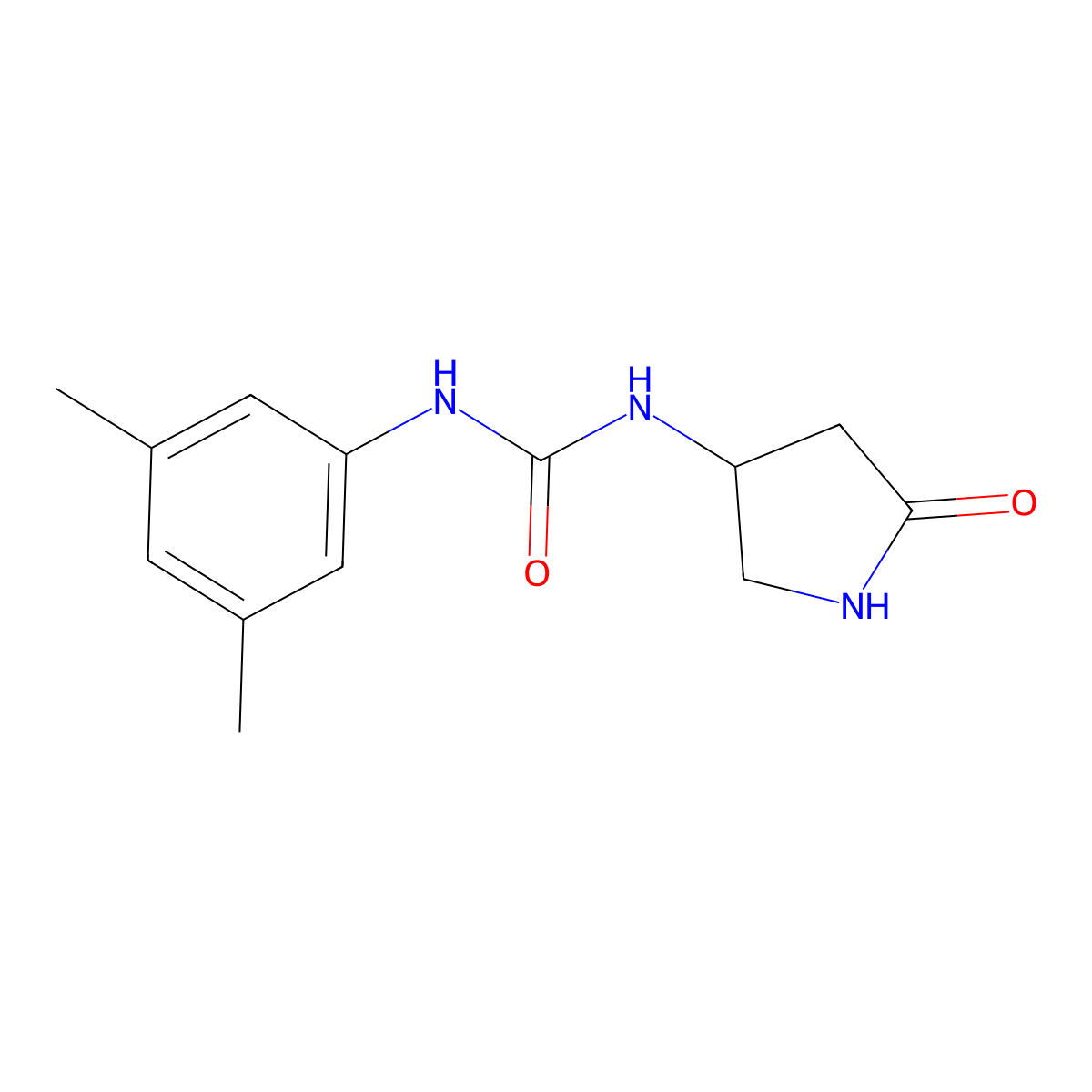 1-(3,5-Dimethylphenyl)-3-(5-oxopyrrolidin-3-yl)urea molecular structure, CAS 1396680-92-4