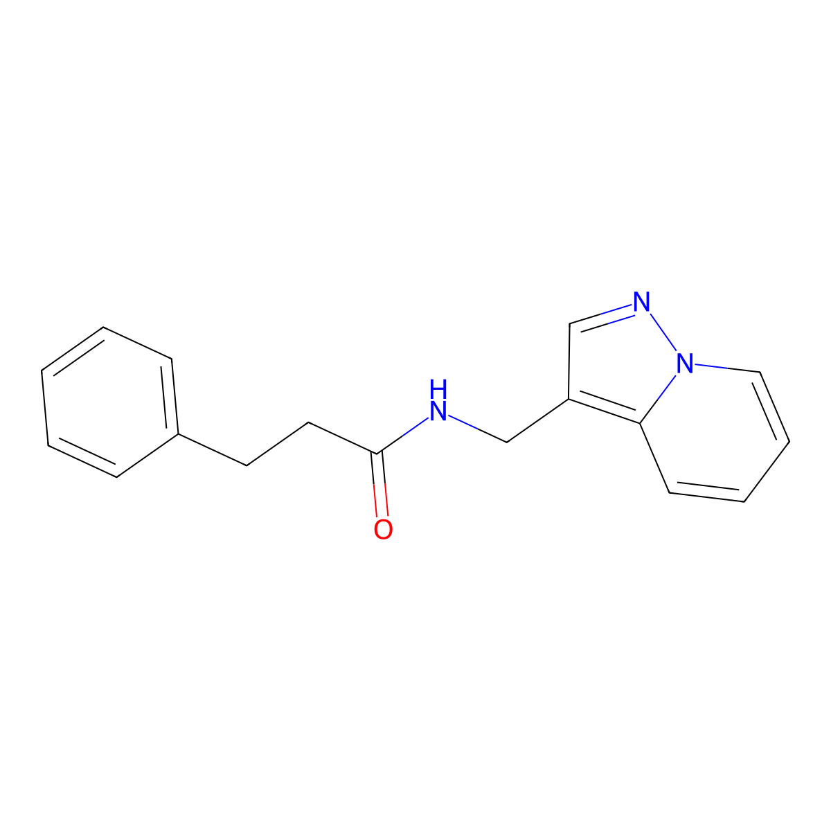 3-phenyl-N-(pyrazolo[1,5-a]pyridin-3-ylmethyl)propanamide molecular structure, CAS 1396680-98-0
