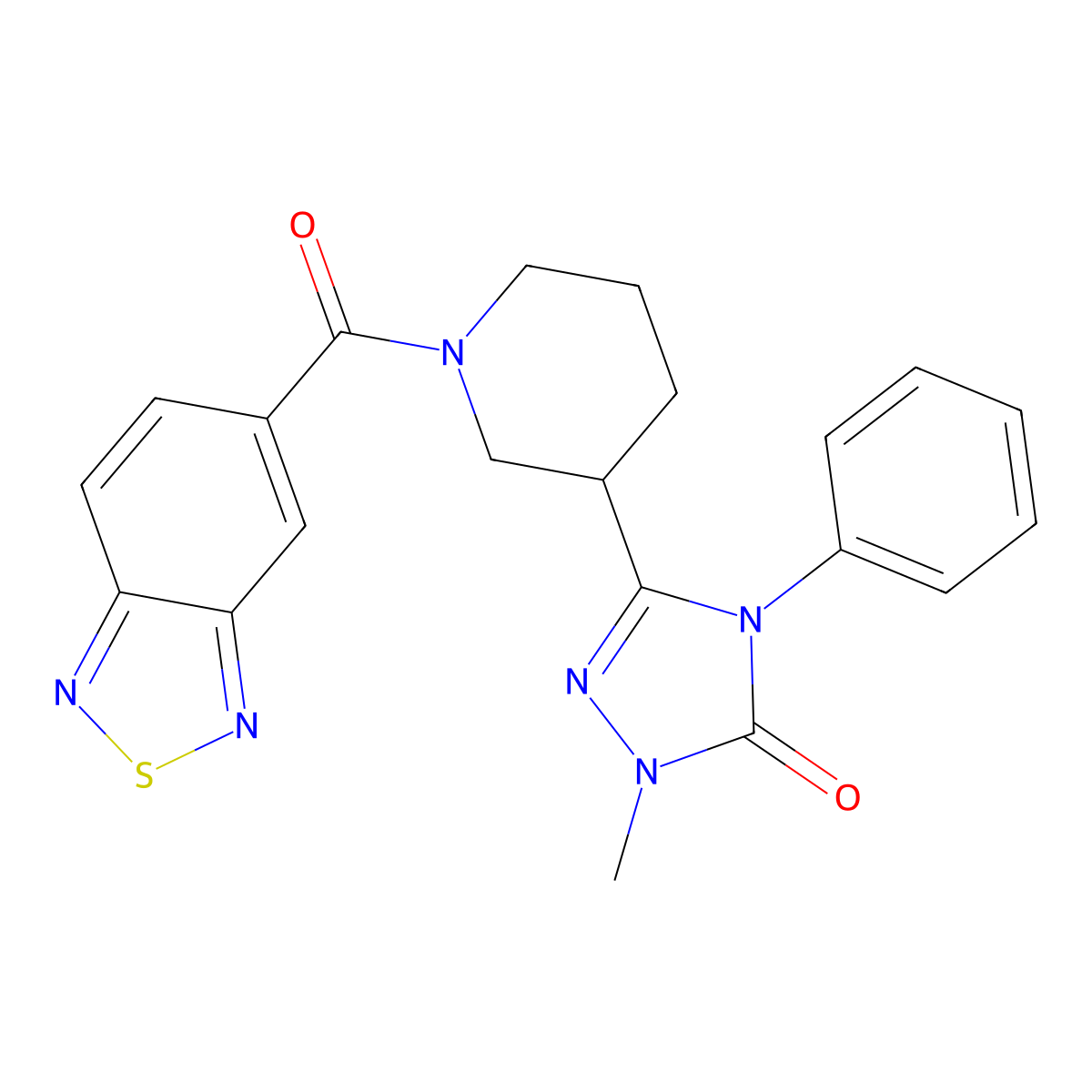 3-(1-(benzo[c][1,2,5]thiadiazole-5-carbonyl)piperidin-3-yl)-1-methyl-4-phenyl-1H-1,2,4-triazol-5(4H)-one molecular structure, CAS 1396681-01-8