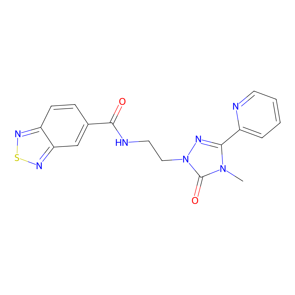 N-(2-(4-methyl-5-oxo-3-(pyridin-2-yl)-4,5-dihydro-1H-1,2,4-triazol-1-yl)ethyl)benzo[c][1,2,5]thiadiazole-5-carboxamide molecular structure, CAS 1396682-39-5