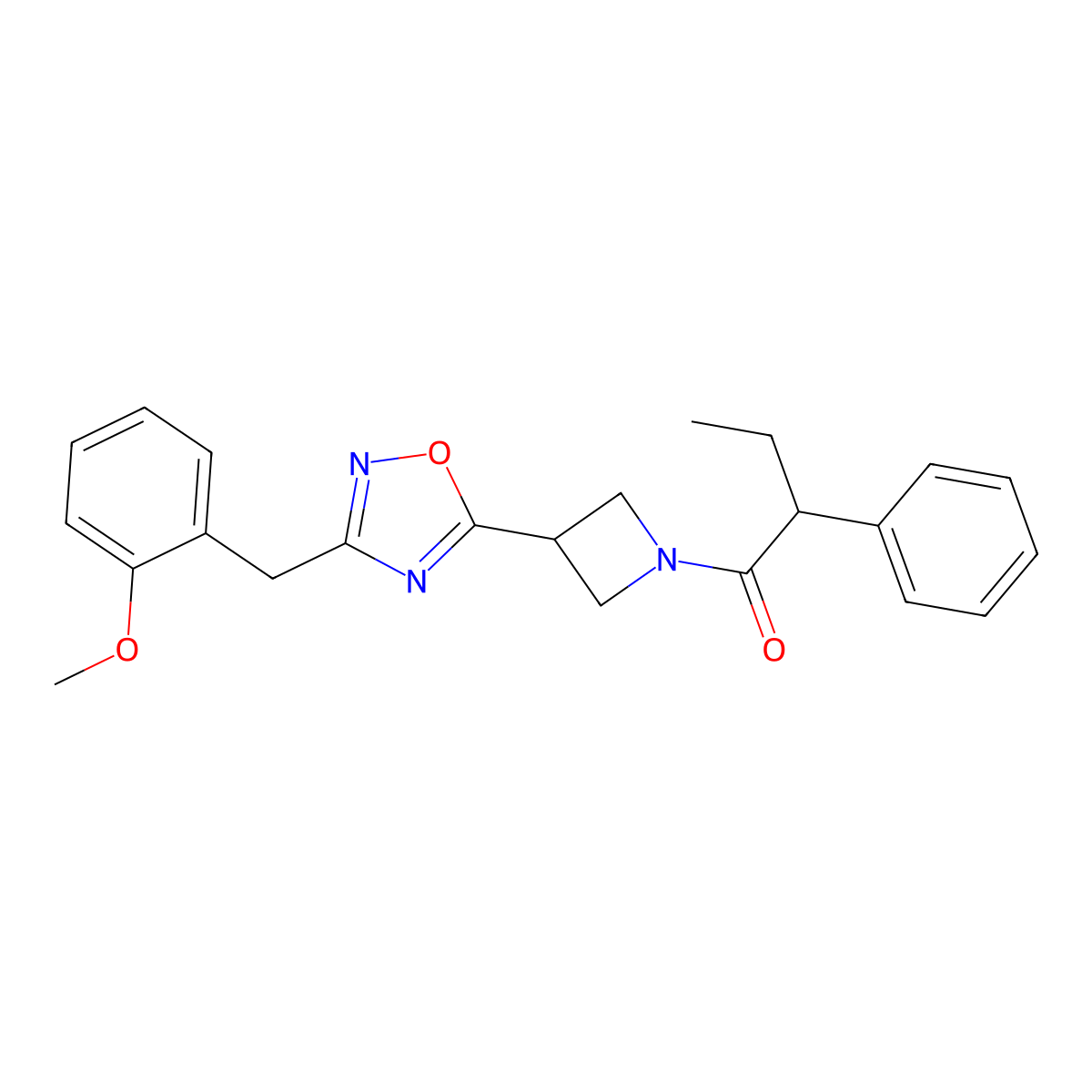 1-(3-(3-(2-Methoxybenzyl)-1,2,4-oxadiazol-5-yl)azetidin-1-yl)-2-phenylbutan-1-one molecular structure, CAS 1396682-77-1