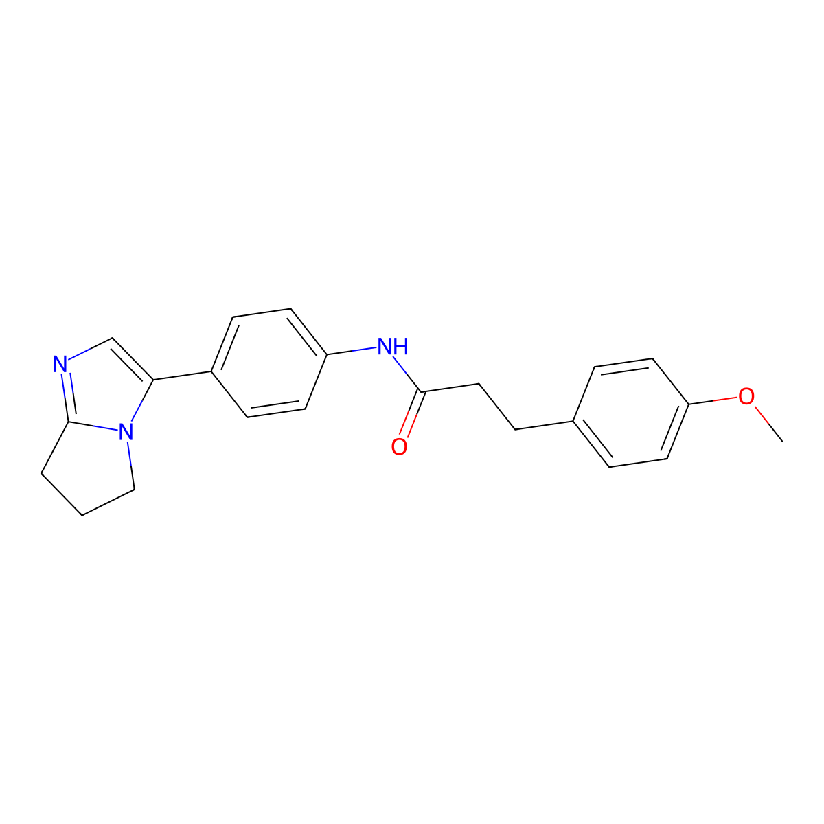 N-(4-(6,7-dihydro-5H-pyrrolo[1,2-a]imidazol-3-yl)phenyl)-3-(4-methoxyphenyl)propanamide molecular structure, CAS 1396682-79-3