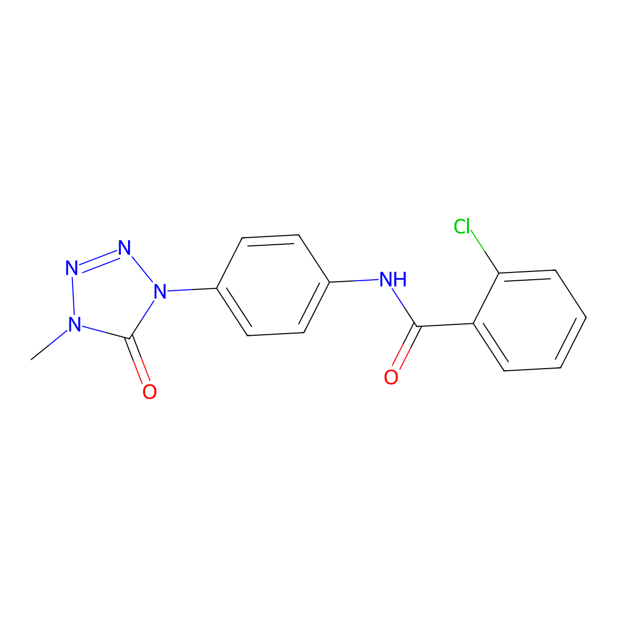 2-chloro-N-(4-(4-methyl-5-oxo-4,5-dihydro-1H-tetrazol-1-yl)phenyl)benzamide molecular structure, CAS 1396682-83-9