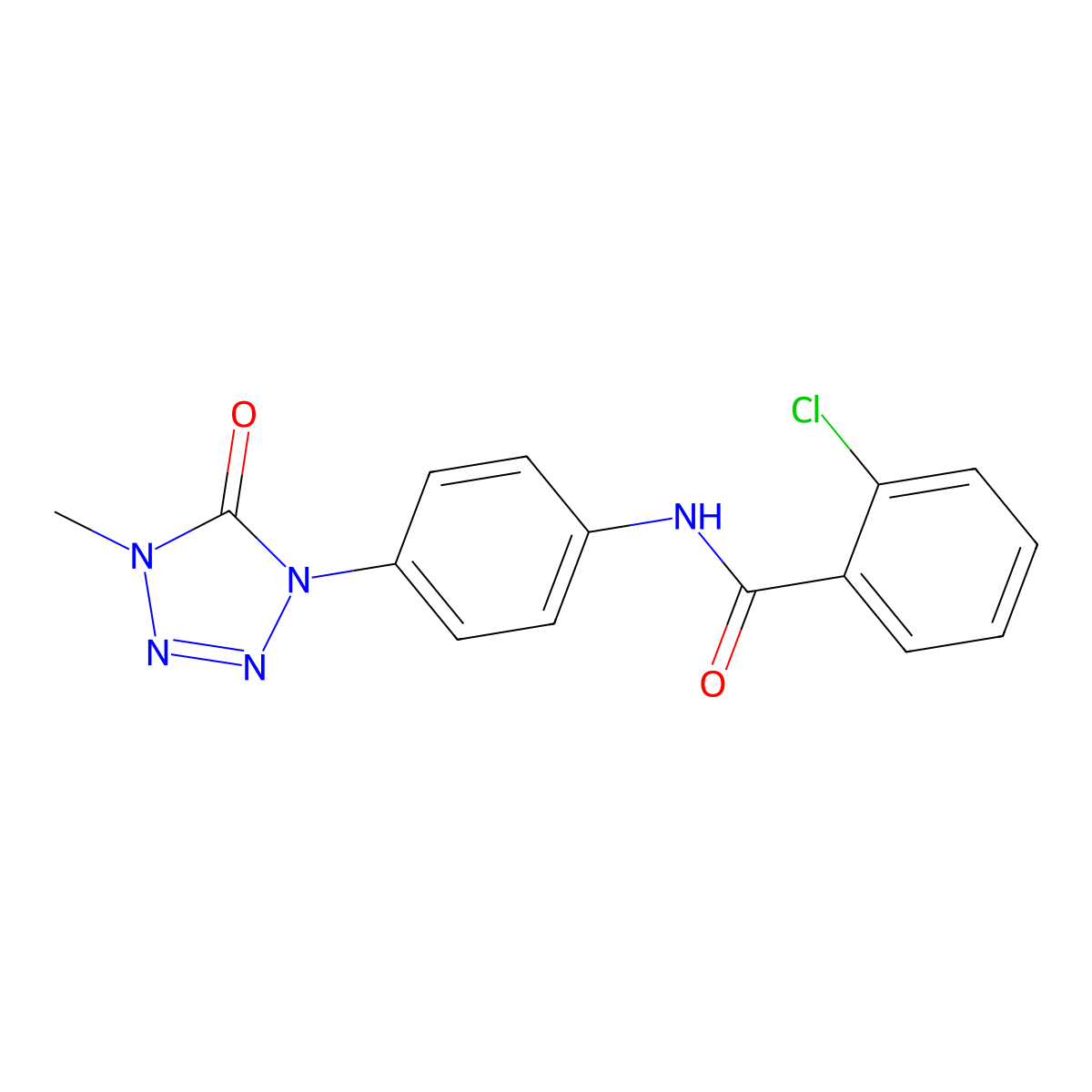 2-chloro-N-(4-(4-methyl-5-oxo-4,5-dihydro-1H-tetrazol-1-yl)phenyl)benzamide molecular structure, CAS 1396682-83-9