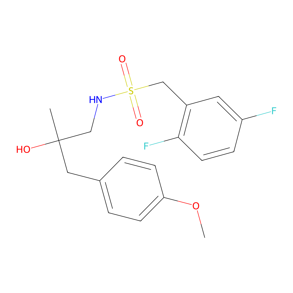 1-(2,5-difluorophenyl)-N-[2-hydroxy-3-(4-methoxyphenyl)-2-methylpropyl]methanesulfonamide molecular structure, CAS 1396682-84-0