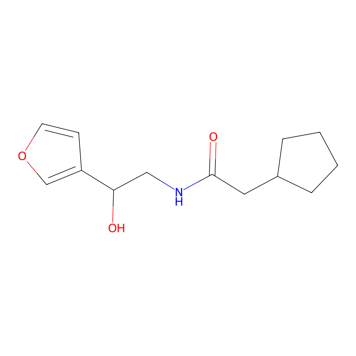 2-cyclopentyl-N-[2-(furan-3-yl)-2-hydroxyethyl]acetamide molecular structure, CAS 1396682-88-4