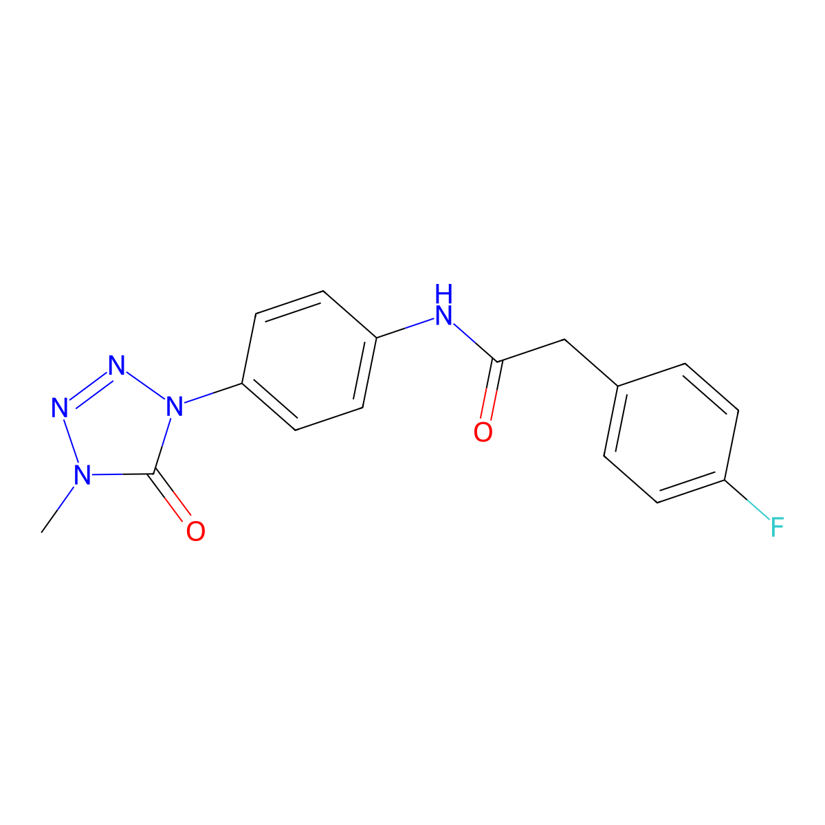 2-(4-fluorophenyl)-N-(4-(4-methyl-5-oxo-4,5-dihydro-1H-tetrazol-1-yl)phenyl)acetamide molecular structure, CAS 1396682-95-3