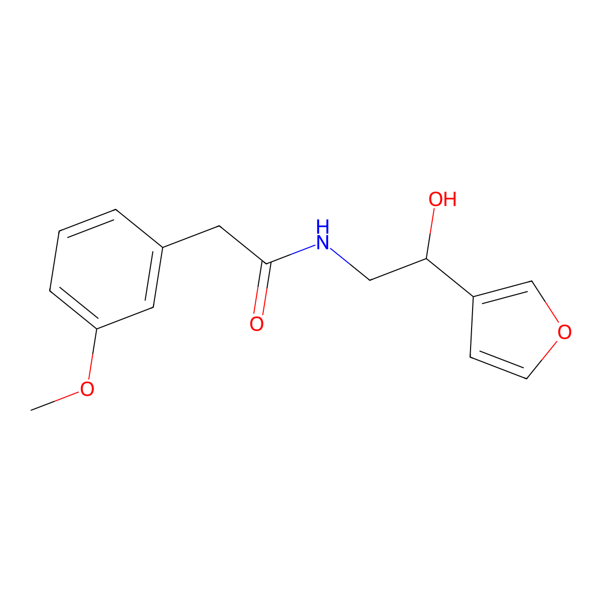 N-[2-(furan-3-yl)-2-hydroxyethyl]-2-(3-methoxyphenyl)acetamide molecular structure, CAS 1396683-05-8