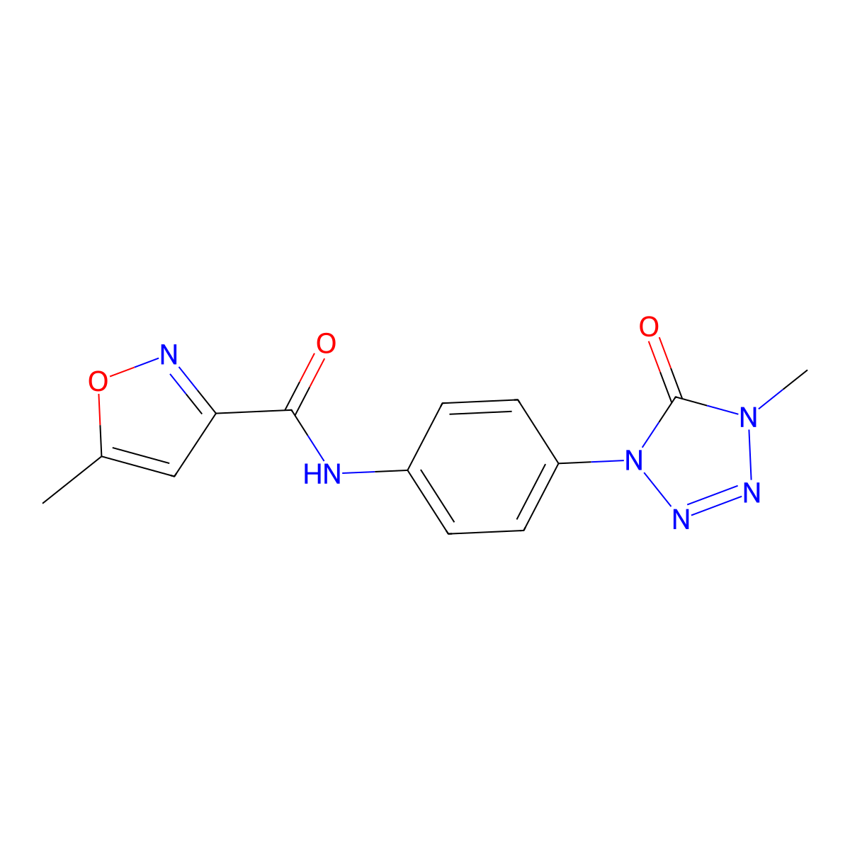 5-methyl-N-(4-(4-methyl-5-oxo-4,5-dihydro-1H-tetrazol-1-yl)phenyl)isoxazole-3-carboxamide molecular structure, CAS 1396683-12-7