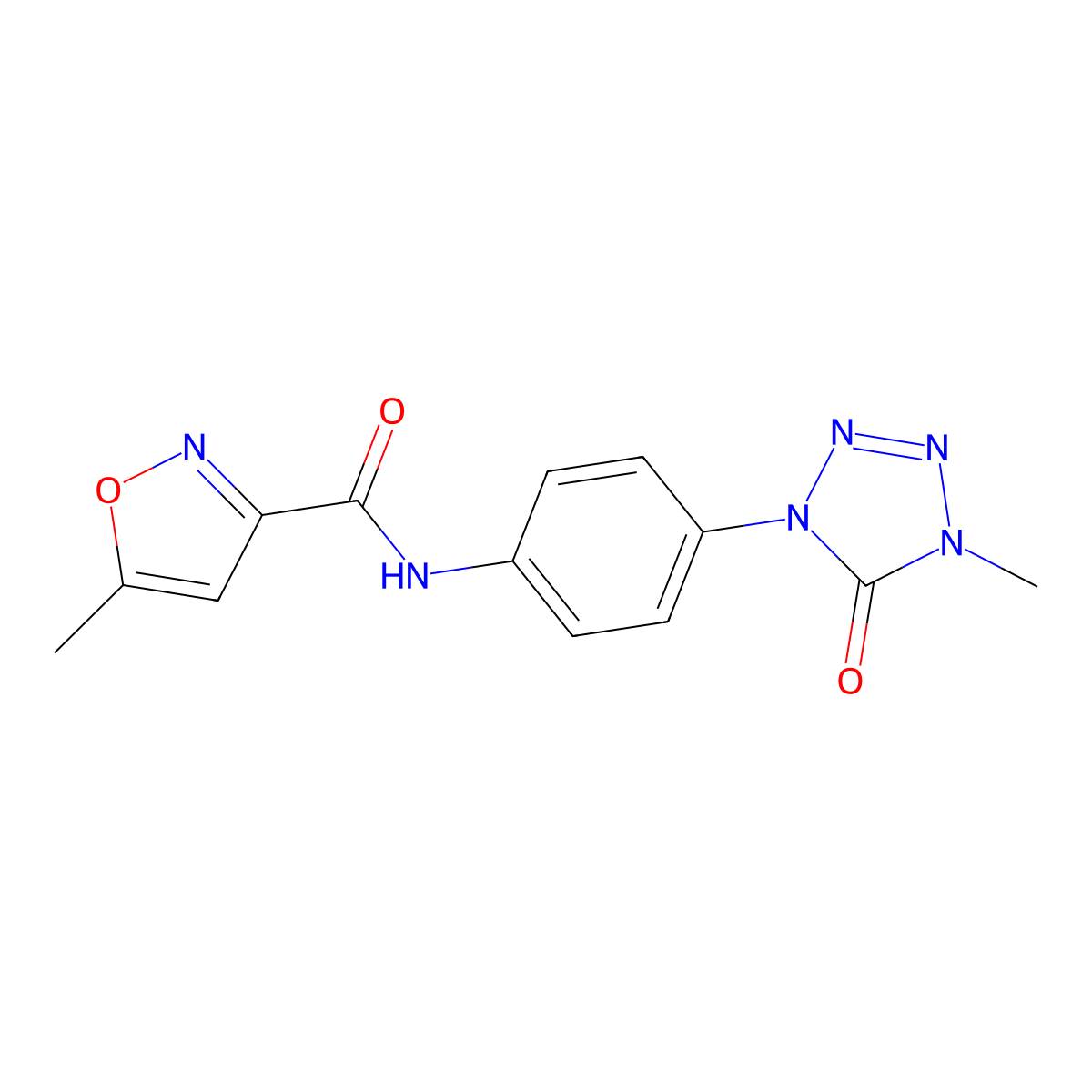 5-methyl-N-(4-(4-methyl-5-oxo-4,5-dihydro-1H-tetrazol-1-yl)phenyl)isoxazole-3-carboxamide molecular structure, CAS 1396683-12-7