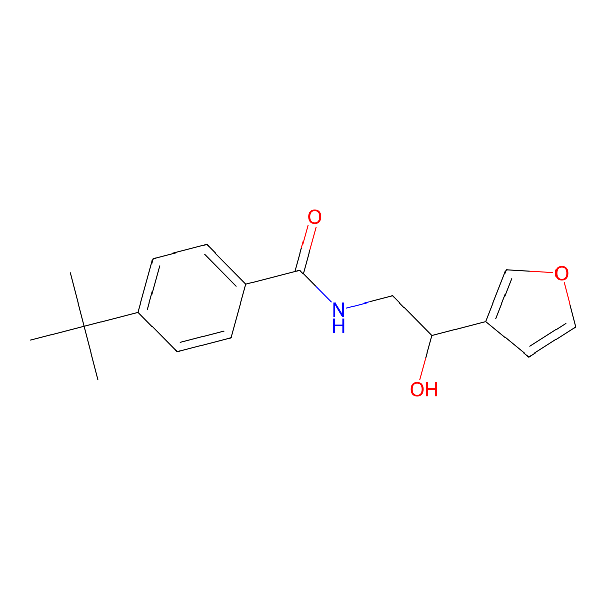 4-tert-butyl-N-[2-(furan-3-yl)-2-hydroxyethyl]benzamide molecular structure, CAS 1396683-19-4
