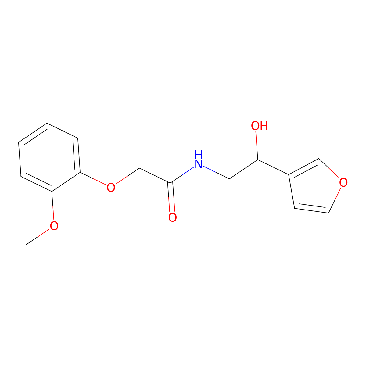 N-[2-(furan-3-yl)-2-hydroxyethyl]-2-(2-methoxyphenoxy)acetamide molecular structure, CAS 1396683-28-5
