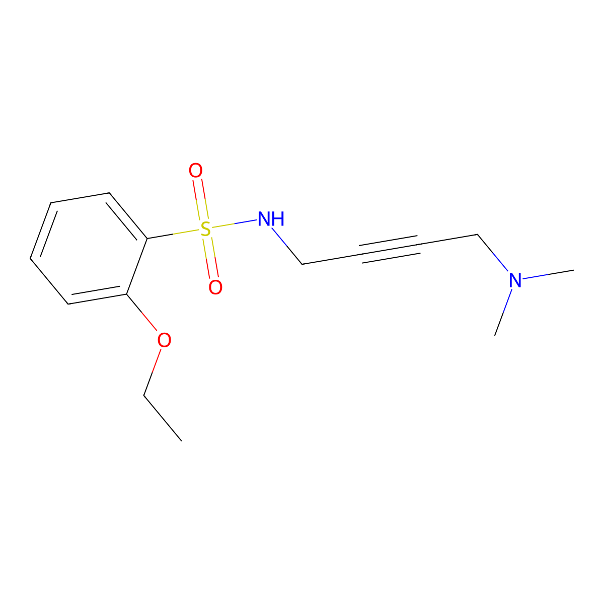 N-(4-(dimethylamino)but-2-yn-1-yl)-2-ethoxybenzenesulfonamide molecular structure, CAS 1396683-30-9