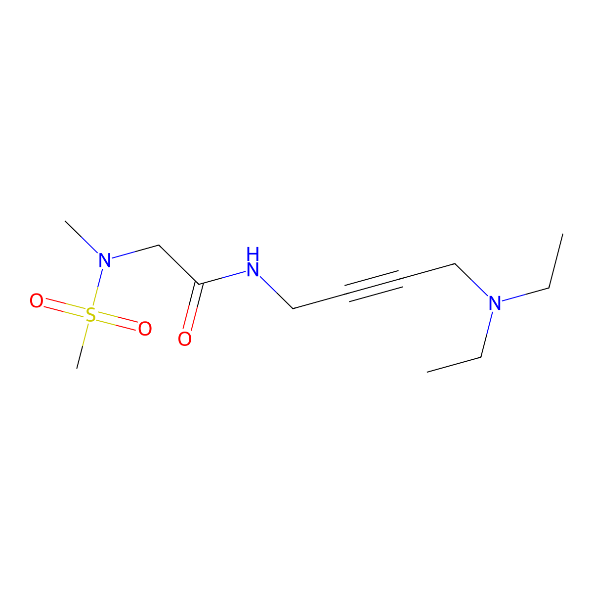N-[4-(diethylamino)but-2-yn-1-yl]-2-(N-methylmethanesulfonamido)acetamide molecular structure, CAS 1396683-40-1