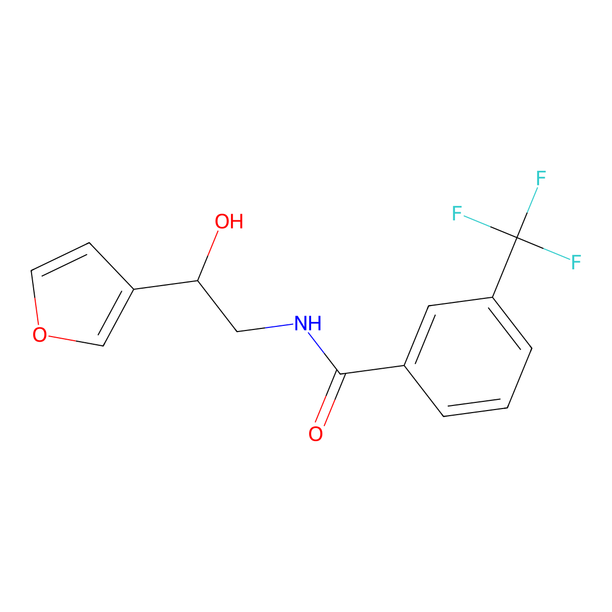 N-[2-(furan-3-yl)-2-hydroxyethyl]-3-(trifluoromethyl)benzamide molecular structure, CAS 1396683-44-5